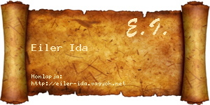 Eiler Ida névjegykártya